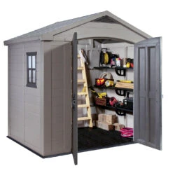 Keter Factor Outdoor Apex Garden Storage Shed 8 X 6 Feet - Beige 9 Keter Factor Outdoor Apex Garden Storage Shed 8 X 6 Feet - Beige -Fresh Gardenly Store 002 1400 2