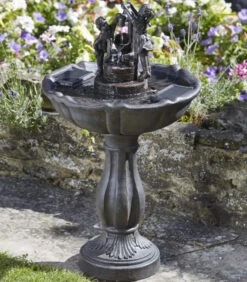 Tipping Pail Bird Solar Powered Water Feature