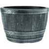 Blenheim Black Oak & Pewter Effect Half Barrel Planter - 40cm 1 Blenheim Black Oak & Pewter Effect Half Barrel Planter - 40cm -Fresh Gardenly Store 2407031