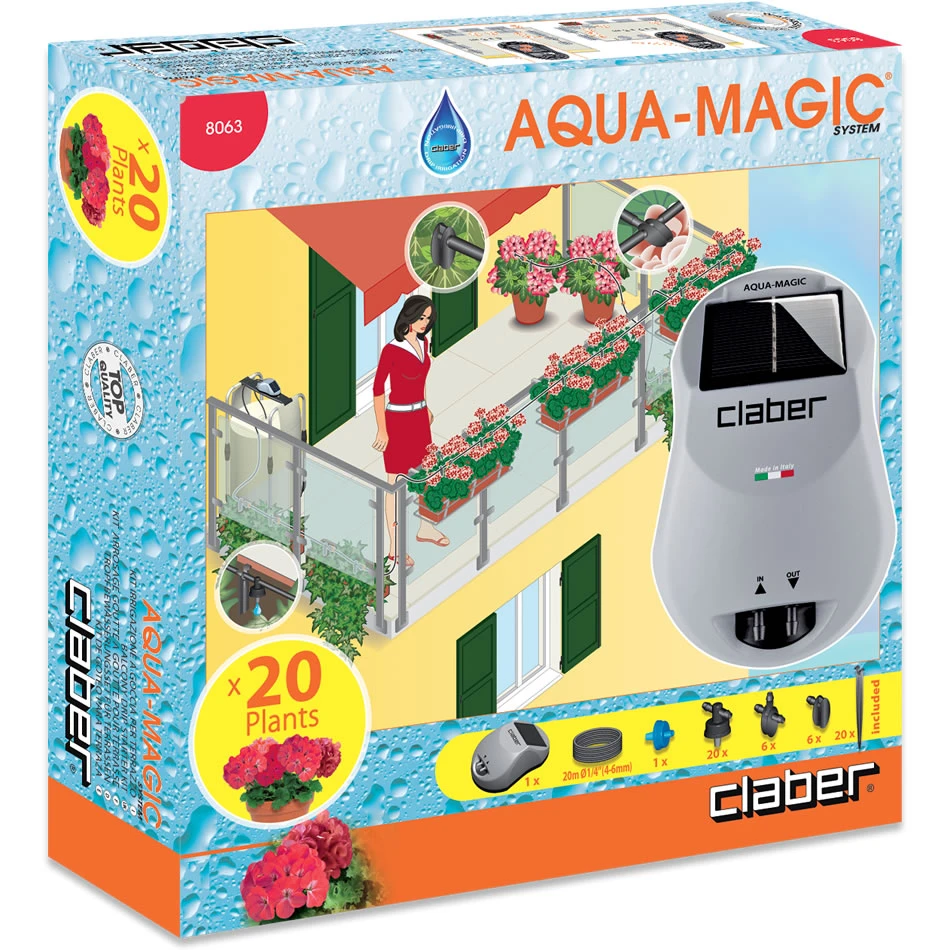 Claber Aqua-Magic Solar Powered Automatic Watering Kit 3 Claber Aqua-Magic Solar Powered Automatic Watering Kit