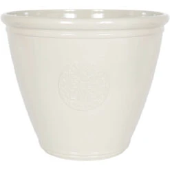 Kelkay Plant Avenue Trad. Collection Small Eden Emblem Pot In White -Fresh Gardenly Store 90525WH studio giant