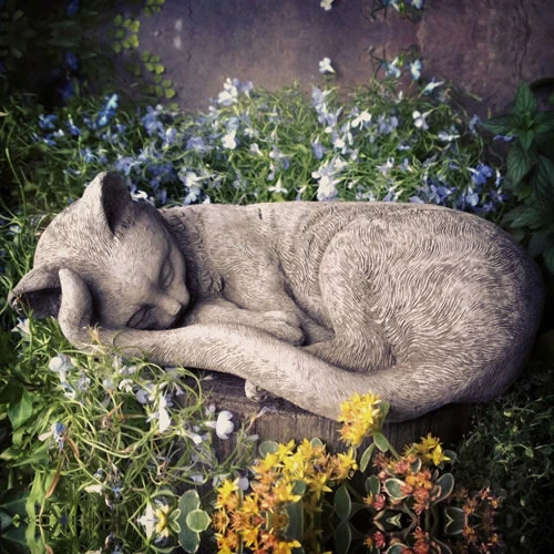Sleeping Kitten Stone Garden Ornament 3 Sleeping Kitten Stone Garden Ornament