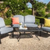 Hartman Amalfi Lounge Set With 2 Seater Sofa In Antique Grey/Platinum -Fresh Gardenly Store L Amalfi 2 seat lounge set antique grey platinum