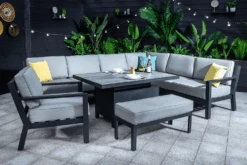 Hartman Apollo Rectangular Corner Sofa Set In Carbon/Pewter