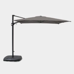 Kettler 2.5m Square Free Arm Parasol - Grey Frame / Grey Taupe Canopy