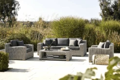 Kettler Palma Luxe 3 Seat Sofa Set In White Wash