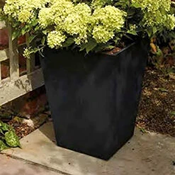 Stewart 40cm Diameter Tall Square Basalt Planter