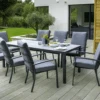 Hartman Vienna 8 Seat Rectangular Dining Set In Xerix / Slate -Fresh Gardenly Store L Vienna 8 seater