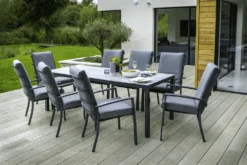 Hartman Vienna 8 Seat Rectangular Dining Set In Xerix / Slate