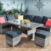 Hartman Westbury Rectangular Corner Sofa Set In Ash / Slate -Fresh Gardenly Store L Westbury rectangular corner ash