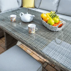 Hartman Westbury Rectangular Corner Sofa Set In Beech / Dove -Fresh Gardenly Store L Westbury rectangular table close up beech