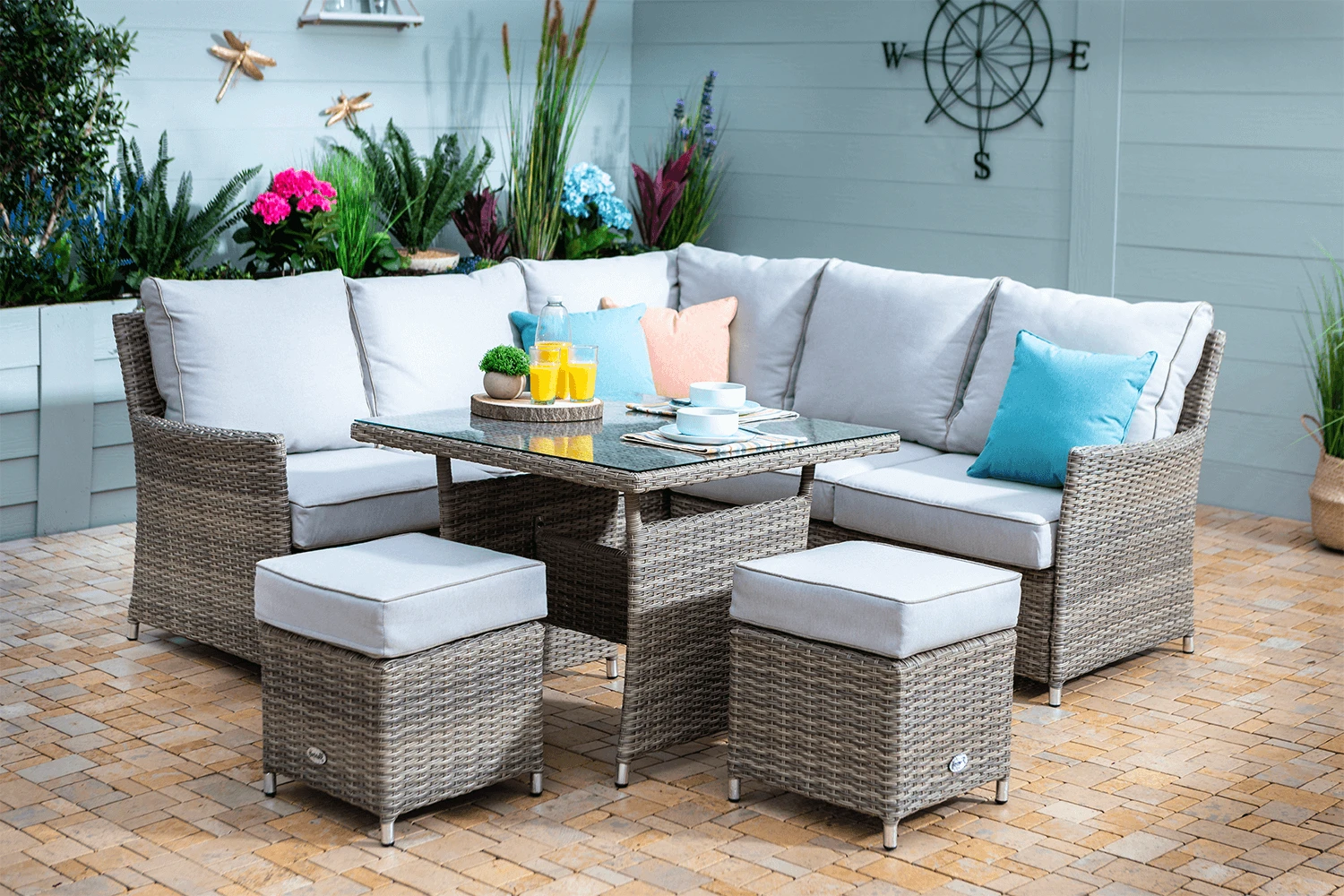 Hartman Westbury Square Corner Sofa Lounge Set In Beech / Dove 3 Hartman Westbury Square Corner Sofa Lounge Set In Beech / Dove