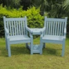 Sandwick Winawood 2 Seater Wood Effect Love Seat - Blue -Fresh Gardenly Store L Winawood sandwick love seat blue