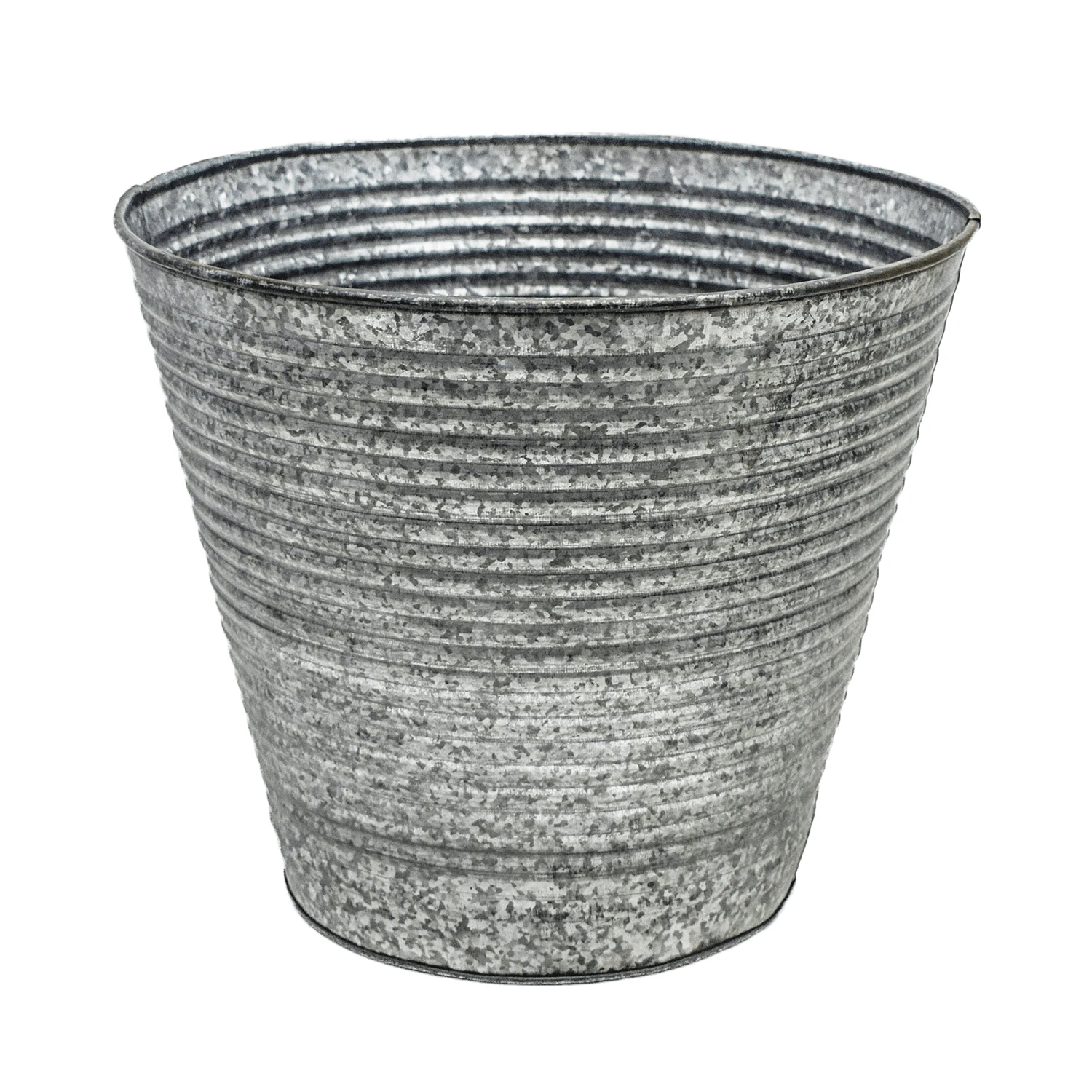 Ribbed Galvanised Planter Large 3 Ribbed Galvanised Planter Large