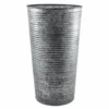 Ribbed Galvanised Vase