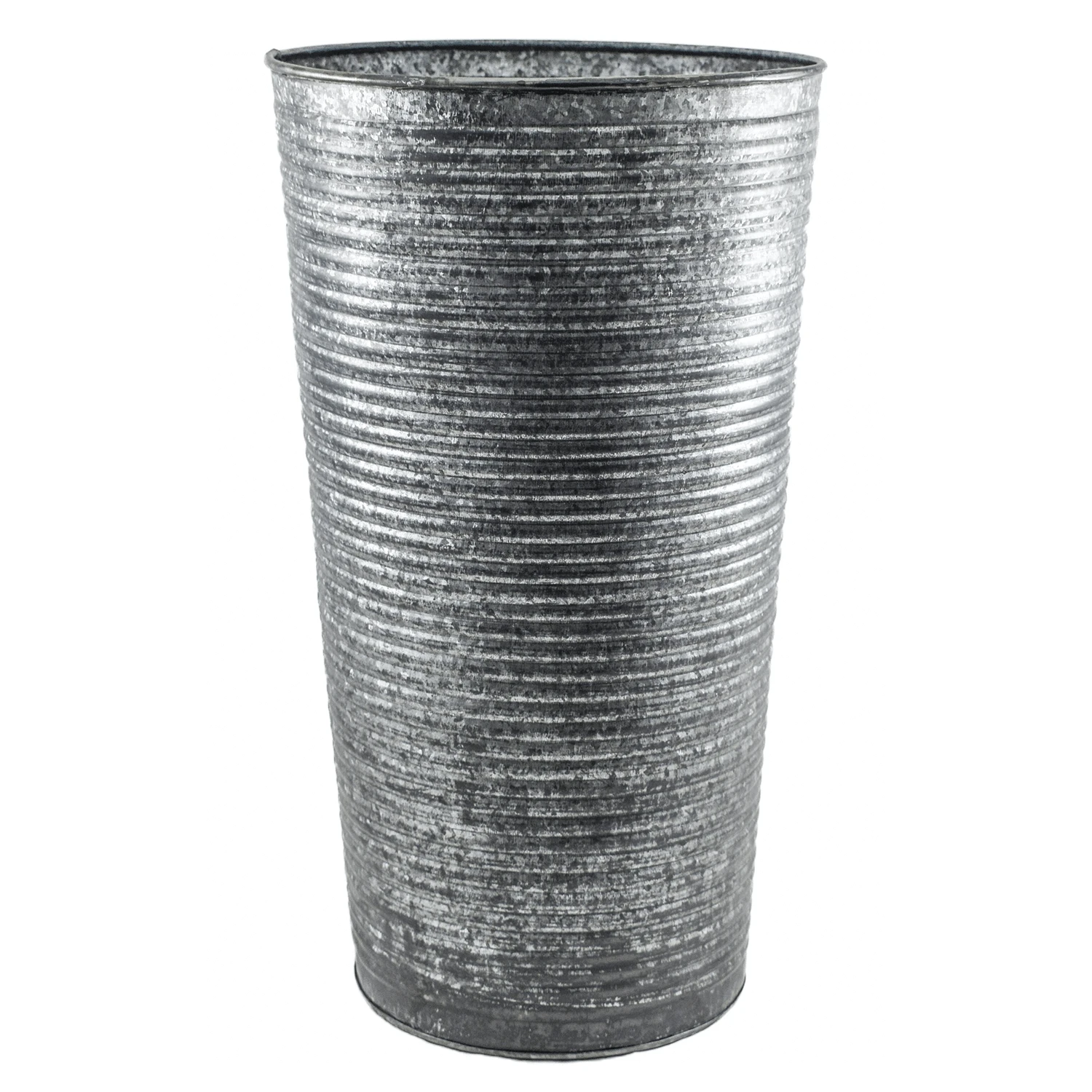Ribbed Galvanised Vase 3 Ribbed Galvanised Vase