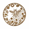 Rusty Metal Honeycomb Bee Wall Hanging Plaque - 60cm Diameter 1 Rusty Metal Honeycomb Bee Wall Hanging Plaque - 60cm Diameter -Fresh Gardenly Store L rustic metal bee wall hanging 60cm