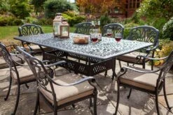 Hartman Amalfi 8 Seat Rectangular Dining Set In Bronze / Amber -Fresh Gardenly Store L1 hartman amalfi 8 seat rectangular dining set bronze amber