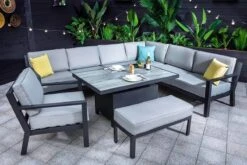 Hartman Apollo Rectangular Corner Sofa Set In Carbon/Pewter -Fresh Gardenly Store L1 hartman apollo rectangular corner sofa carbon pewter