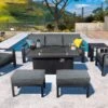 Hartman Aurora Lounge Set With Fire Pit Table In Matt Xerix/Zenith -Fresh Gardenly Store L1 hartman aurora lounge set fire pit matt xerix zenith