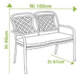 Hartman Capri 2 Seat Bench In Antique Grey / Platinum 11 Hartman Capri 2 Seat Bench In Antique Grey / Platinum -Fresh Gardenly Store S1 hartman capri 2 seat bench size