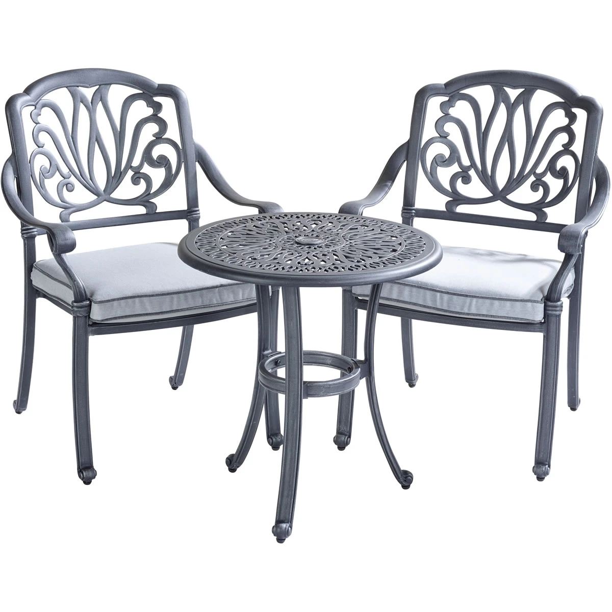 Hartman Amalfi Bistro Set In Antique Grey / Platinum 4 Hartman Amalfi Bistro Set In Antique Grey / Platinum - Image 2
