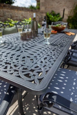 Hartman Capri 8 Seat Rectangular Dining Set In Antique Grey/Platinum -Fresh Gardenly Store capri antique rect detail giant