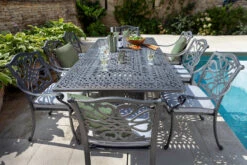 Hartman Capri 8 Seat Rectangular Dining Set In Antique Grey/Platinum -Fresh Gardenly Store capri antique rect giant