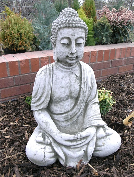 Extra Large Stone Buddha Garden Ornament - BD29 3 Extra Large Stone Buddha Garden Ornament - BD29