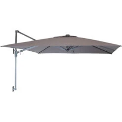 Kettler 2.5m Wall Mounted 2.5m Square Grey Frame / Taupe Canopy -Fresh Gardenly Store kettler wall mounted parasol giant