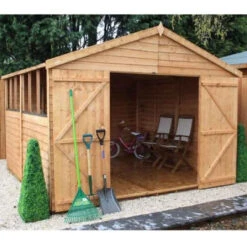 10 X 10 Overlap Double Door Apex Wooden Garden Shed