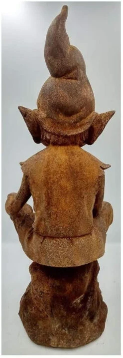 Pixie Perching On A Stone Garden Ornament - Cold Cast Iron -Fresh Gardenly Store l 518U0uAshOL. AC SL1020 1