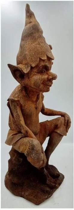 Pixie Perching On A Stone Garden Ornament - Cold Cast Iron -Fresh Gardenly Store l 51TZcreT39L. AC SL1020 1