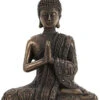 Mystic Thai Style Cold Cast Bronze Buddha In Lotus Position - 19cm Tall