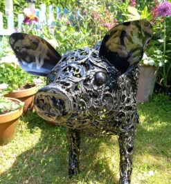 Big Pig Decorative Filigree Metal Ornament, 60 X 90cm -Fresh Gardenly Store l AN179 3
