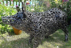 Big Pig Decorative Filigree Metal Ornament, 60 X 90cm -Fresh Gardenly Store l AN179 4