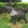 Standing Filigree Metal Elephant Sculpture Garden Ornament - 1.2m (4ft) -Fresh Gardenly Store l AN181 1