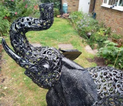 Standing Filigree Metal Elephant Sculpture Garden Ornament - 1.2m (4ft) 10 Standing Filigree Metal Elephant Sculpture Garden Ornament - 1.2m (4ft) -Fresh Gardenly Store l AN181 4