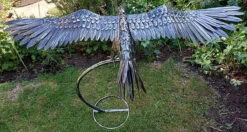 Gliding Eagle Metal Bird Sculpture On Stand -Fresh Gardenly Store l AN51 2