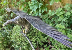 Gliding Eagle Metal Bird Sculpture On Stand -Fresh Gardenly Store l AN51 3