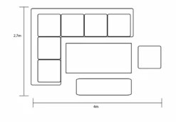 Hartman Apollo Rectangular Corner Sofa Set In Carbon/Pewter -Fresh Gardenly Store l Apollo rec dimensions