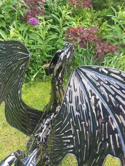 Mystical Dragon Garden Sculpture In Platework Metal - 56cm Tall 9 Mystical Dragon Garden Sculpture In Platework Metal - 56cm Tall -Fresh Gardenly Store l BA02 4