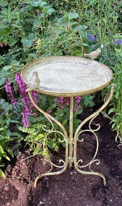 Aged Verdigris Decorative Bird Bath With Three Legs -Fresh Gardenly Store l Bird bath
