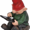 Playful Gnome Son With Leafpad - Resin Garden Ornament -Fresh Gardenly Store l Gnome play ipad