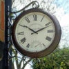 Greenwich Double Sided Station Clock & Thermometer