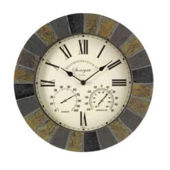 Slate Stonegate Clock & Thermometer