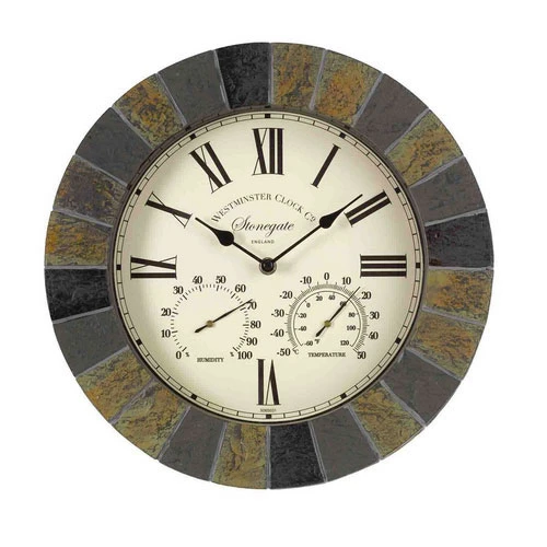 Slate Stonegate Clock & Thermometer 3 Slate Stonegate Clock & Thermometer