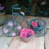 Tricycle Plant Pot Holder With Pink Flower Motifs - 40cm Tall -Fresh Gardenly Store l PL38 1