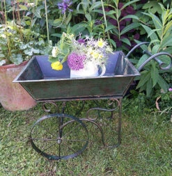 Metal Flower Cart Planter - 55cm Long 10 Metal Flower Cart Planter - 55cm Long -Fresh Gardenly Store l PL65 4