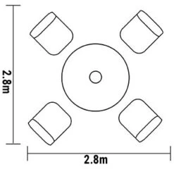 Hartman Amalfi Round 4 Seater Set In Antique Grey / Platinum 8 Hartman Amalfi Round 4 Seater Set In Antique Grey / Platinum -Fresh Gardenly Store l amalfi 4 seat round set footprint 1